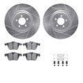 Dynamic Friction Co 7612-20013, Rotors-Drilled, Slotted-Silver w/ 5000 Euro Ceramic Brake Pads incl. Hardware, Zinc Coat 7612-20013